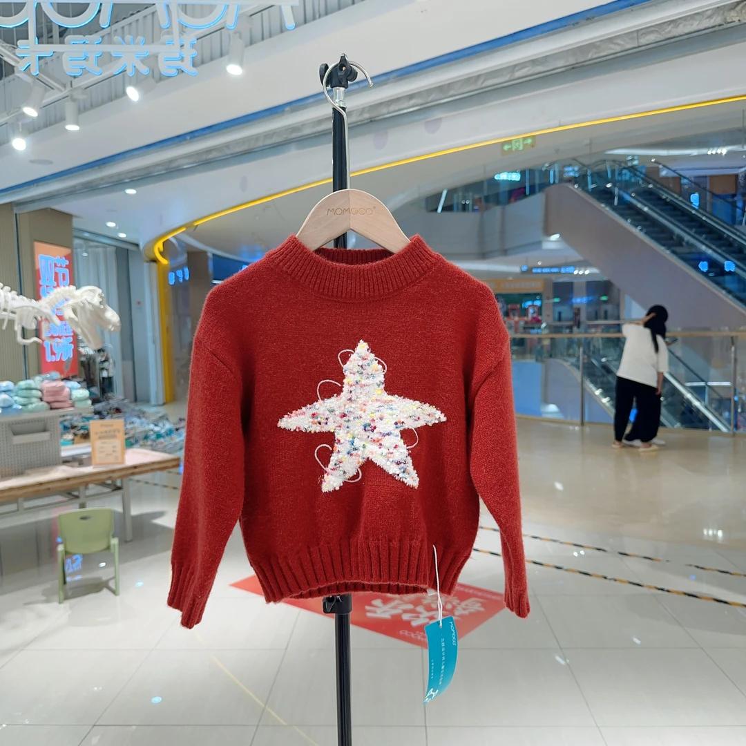 MOMOCO冬季时尚星星刺绣毛衣75830230081