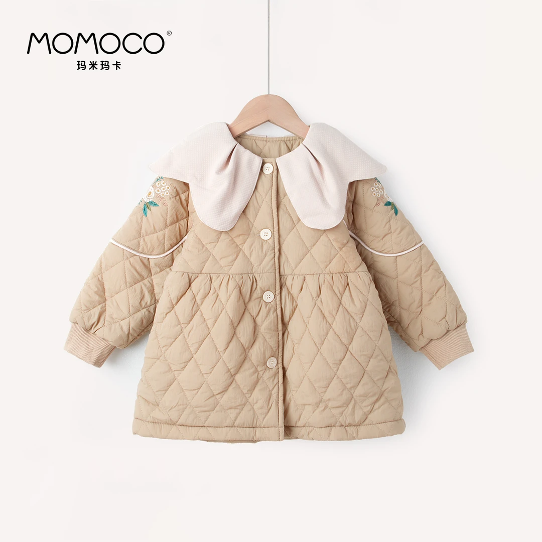 MOMOCO【冬季清仓】儿童冬季时尚花瓣领韩版夹棉外套76830101201