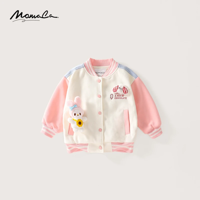 MOMOCO冬季新款女童时尚可爱卡通小狗甜美拼接外套75830107025