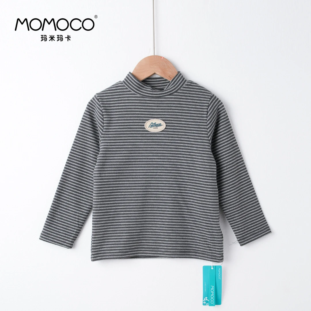 MOMOCO【774】儿童秋冬季时尚百搭简约字母条纹打底衫76430239208/9