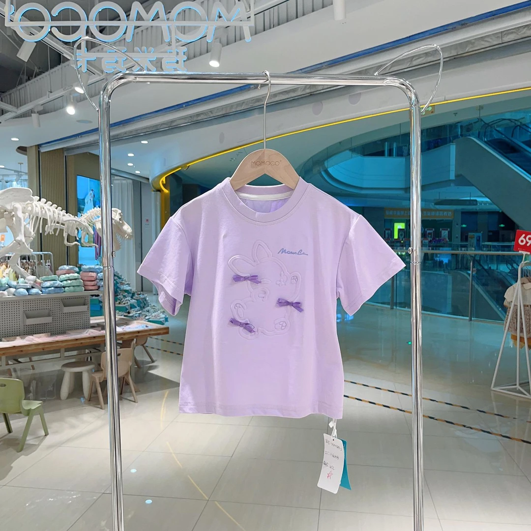 MOMOCO女童夏季卡通兔子立体图案短T恤75630235026