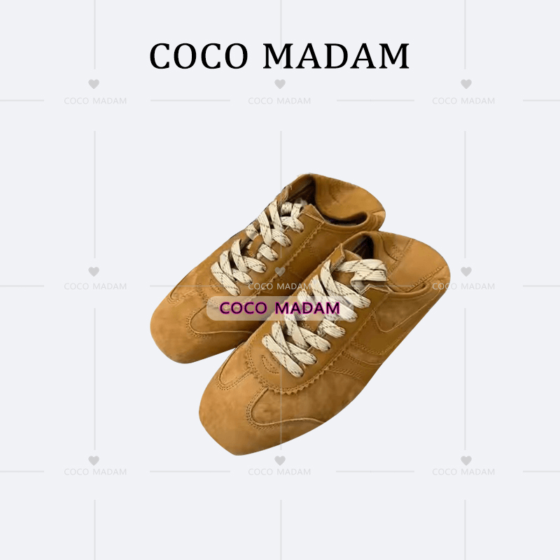 万万· Mao-090 夏季复古阿甘鞋平底系带运动休闲鞋德训鞋女