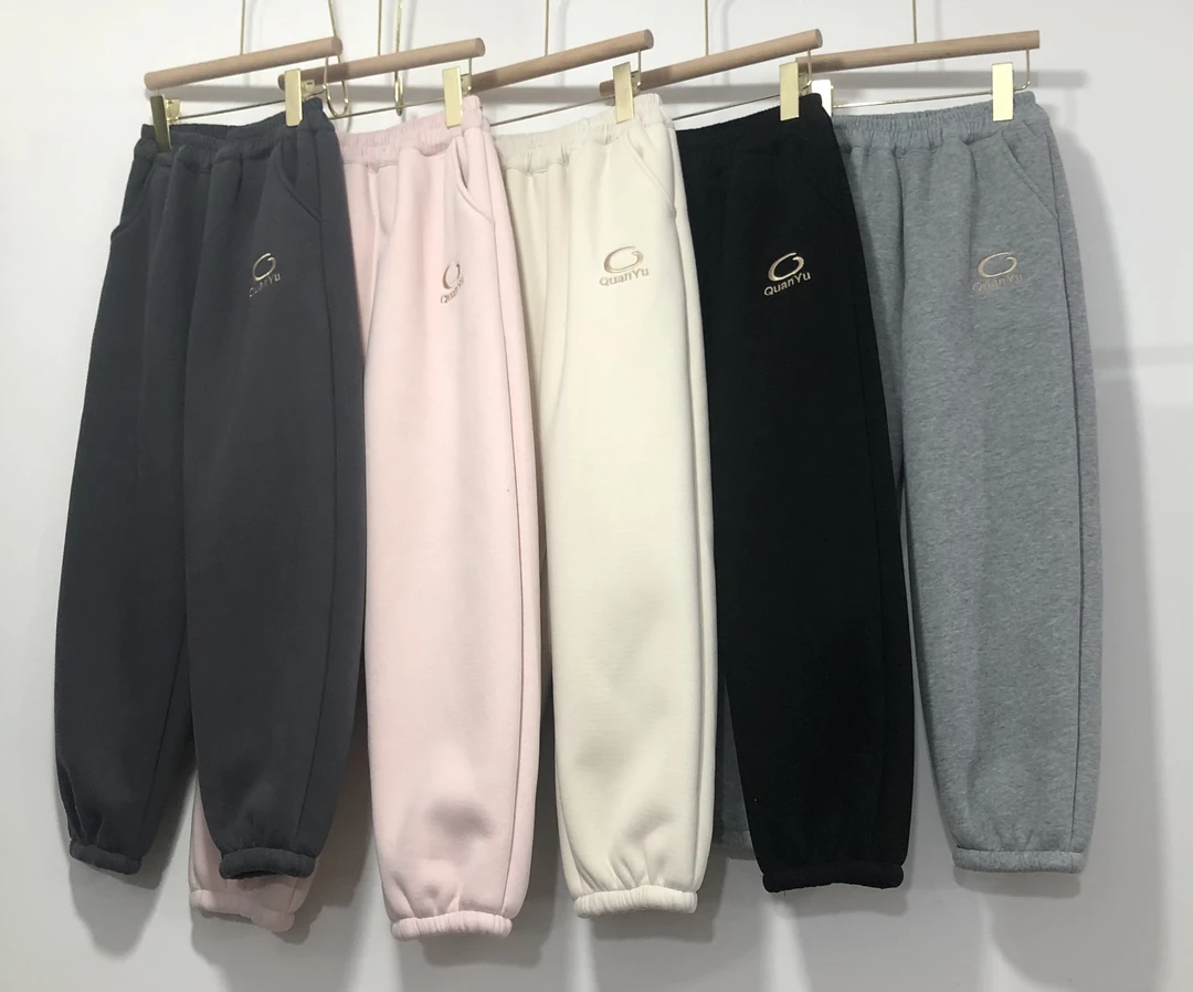 中童加肥加厚羊驼绒束脚沐冬绒休闲裤