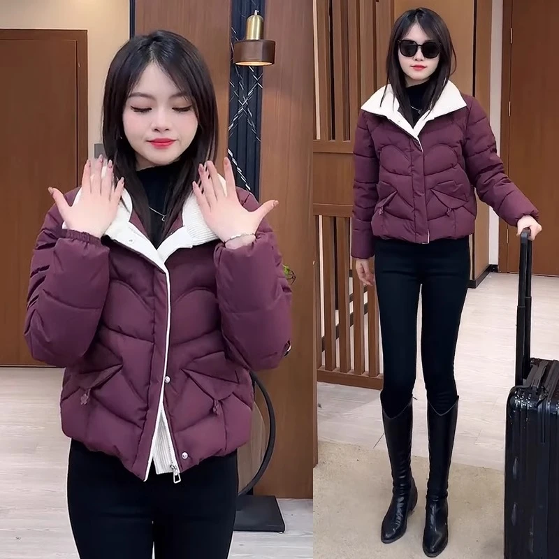 小个子短款棉服女2024新款冬季羽绒棉衣小香风洋气小棉袄加厚衣服
