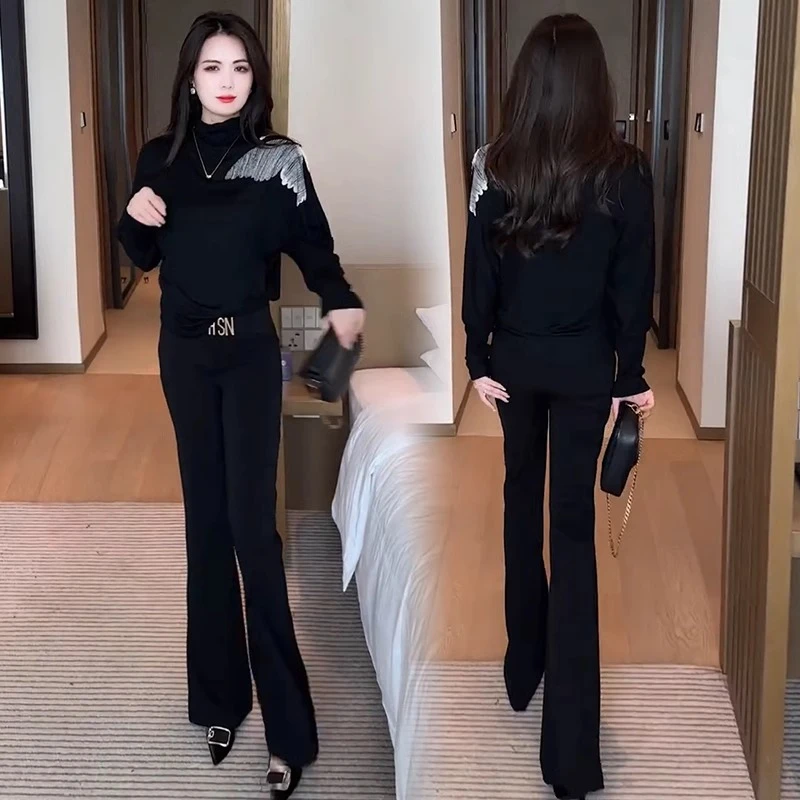 修身新款半高领打底衫女长袖内搭洋气小衫黑色百搭显瘦T恤上衣潮