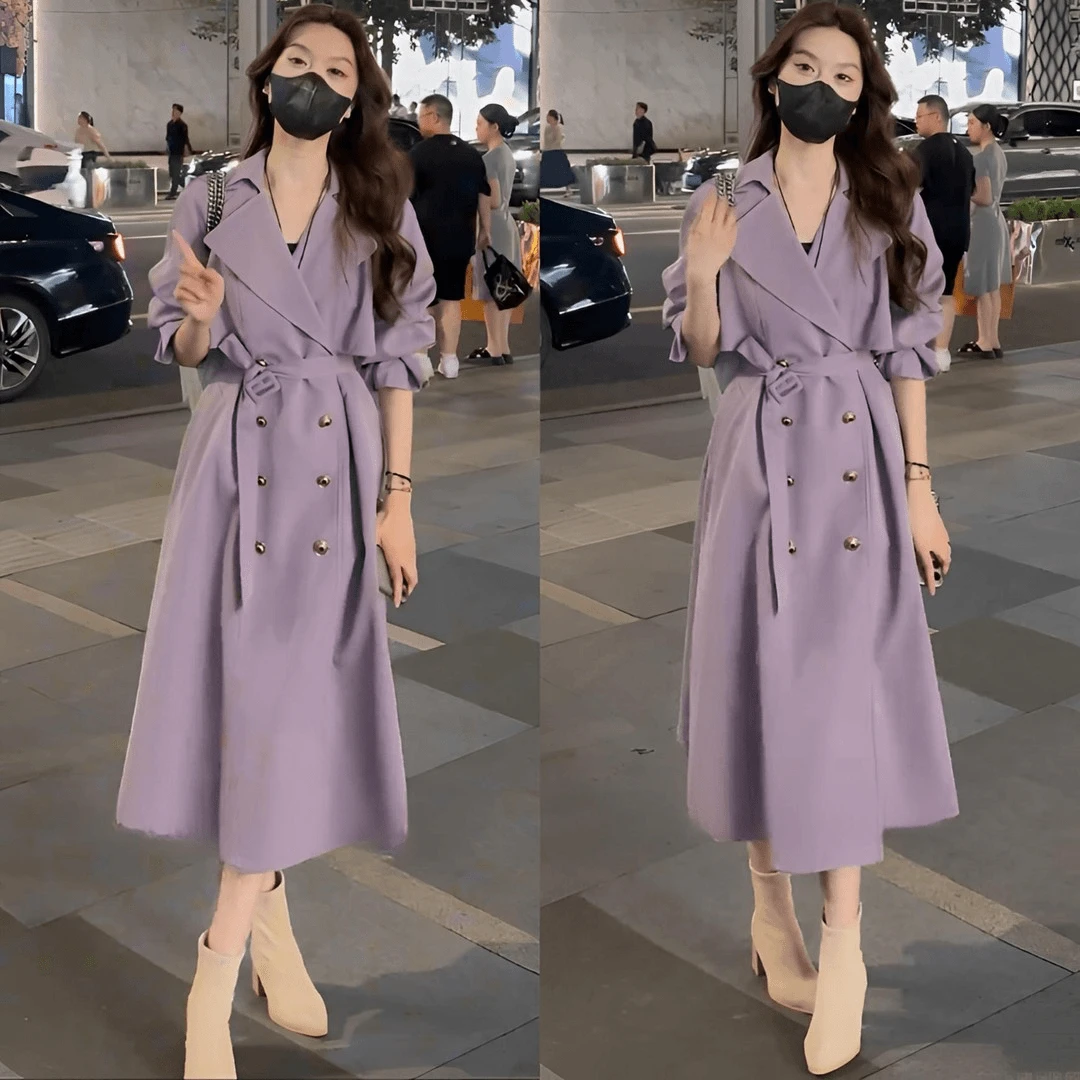 英伦风大衣外套女中长款高级感气质休闲宽松风衣春秋显瘦收腰时尚