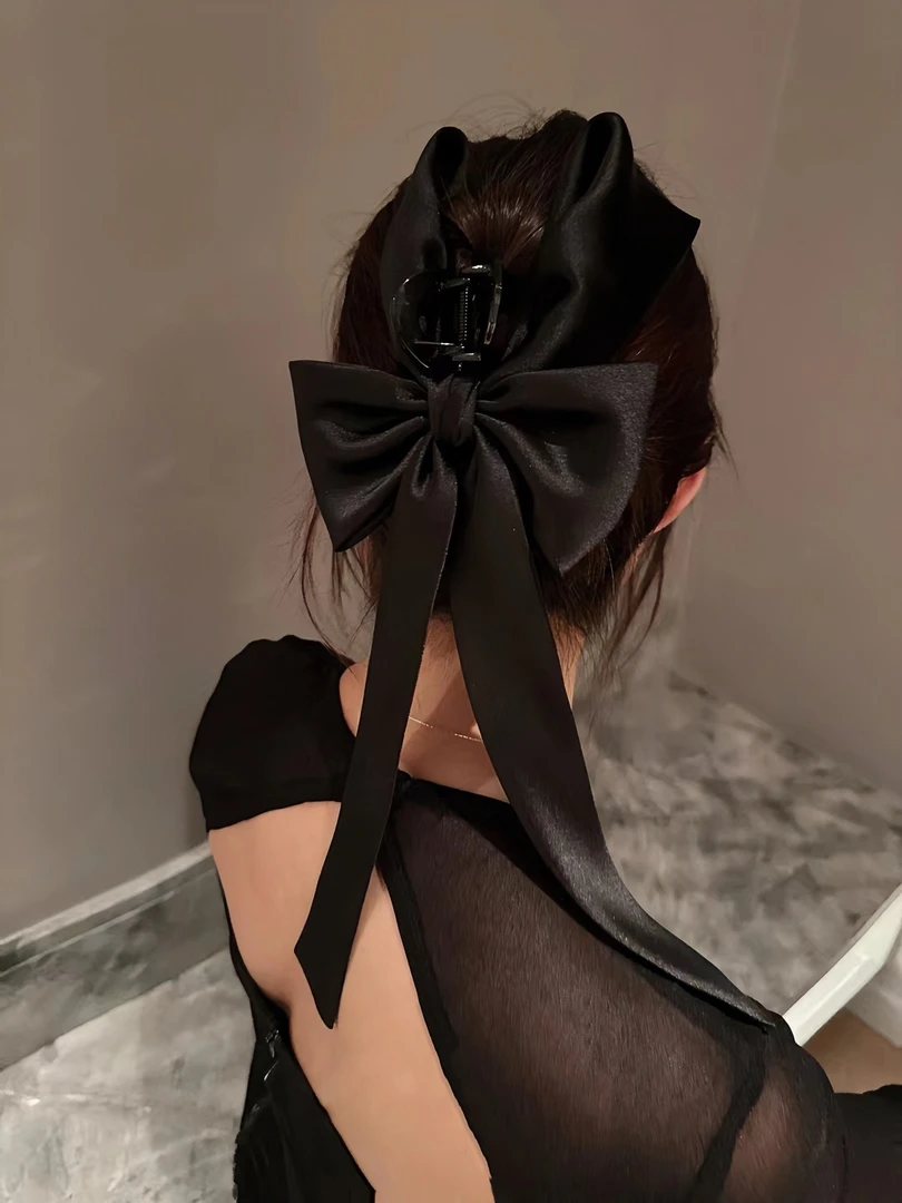 《华尔兹》缎面蝴蝶结飘带抓夹气质百搭后脑勺高级感鲨鱼夹
