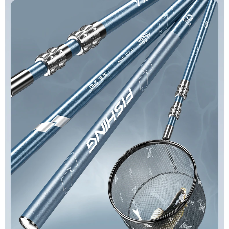 碳素抄网竿抄网全套抄网组合钓鱼捞鱼网抄伸缩杆大物抄网杆成品