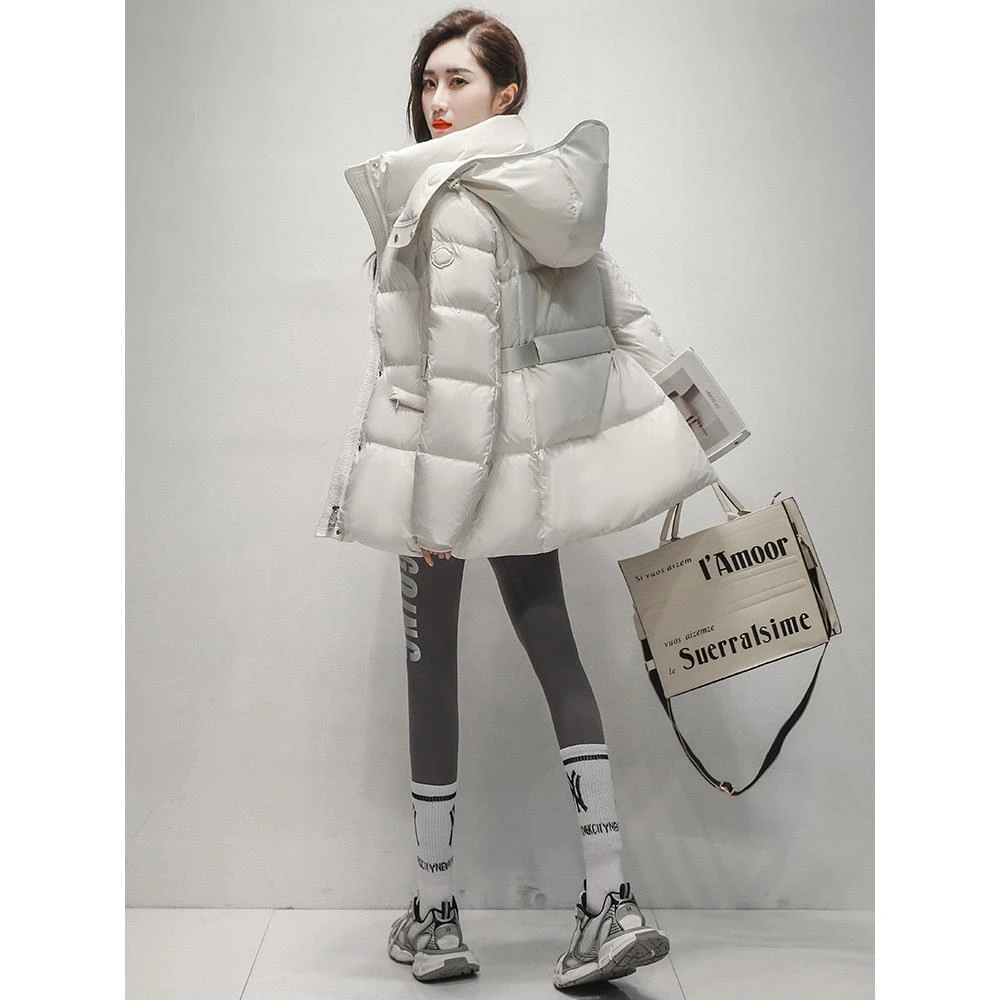 冬季流行羽绒服女小个子中长款超好看2025冬季新款加厚白鸭绒外套