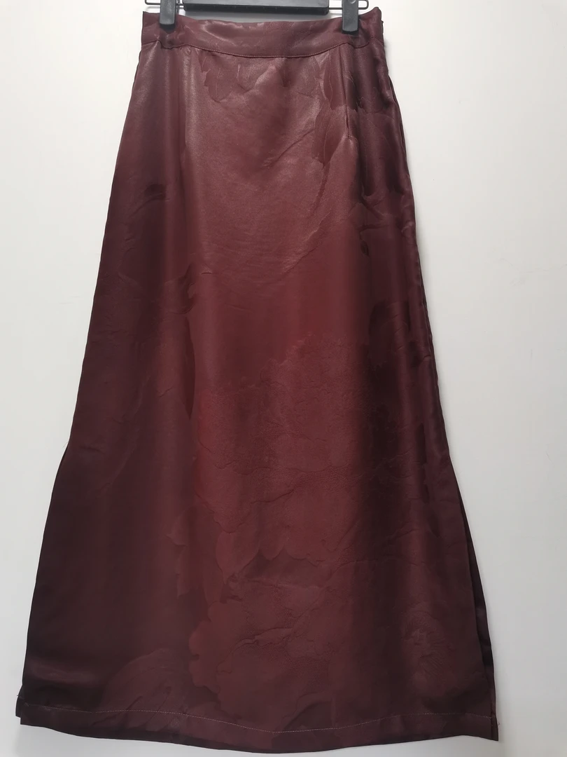 琉家半裙红云缎重缎提花直筒裙桑蚕丝秋冬国风半身裙A字女裙子