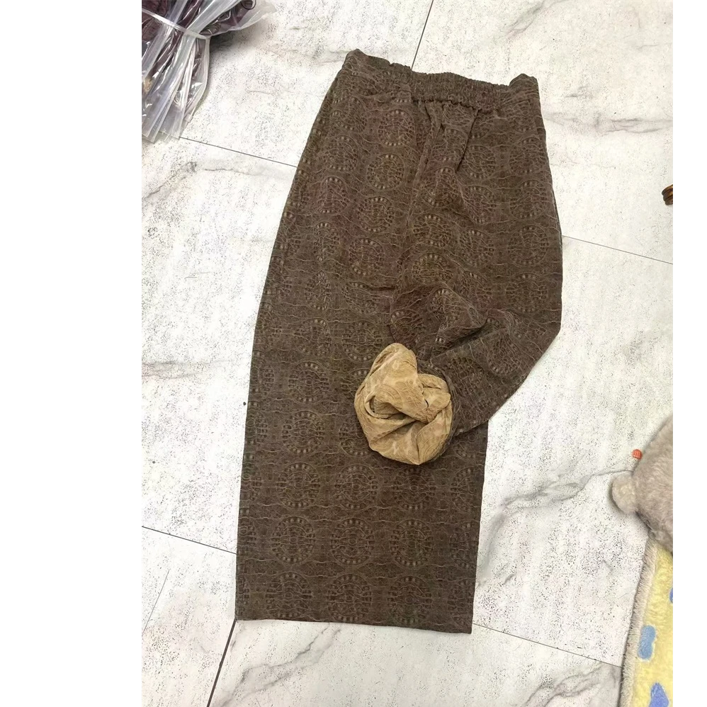 唐丝yun86301 香云纱大甩裤真丝阔腿裤休闲裤油丝双面