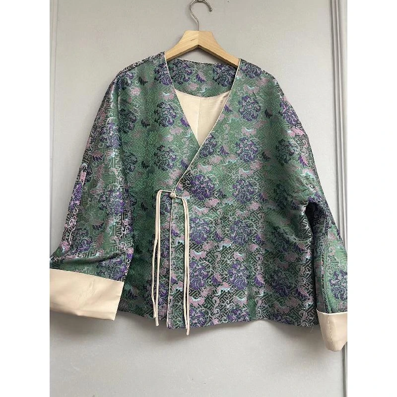 孤品新款重磅提花幂幂同款新款新中式国风宋锦外套