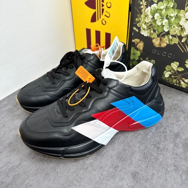 GUCCI/古驰黑色红蓝白三彩老爹鞋/全新/43欧