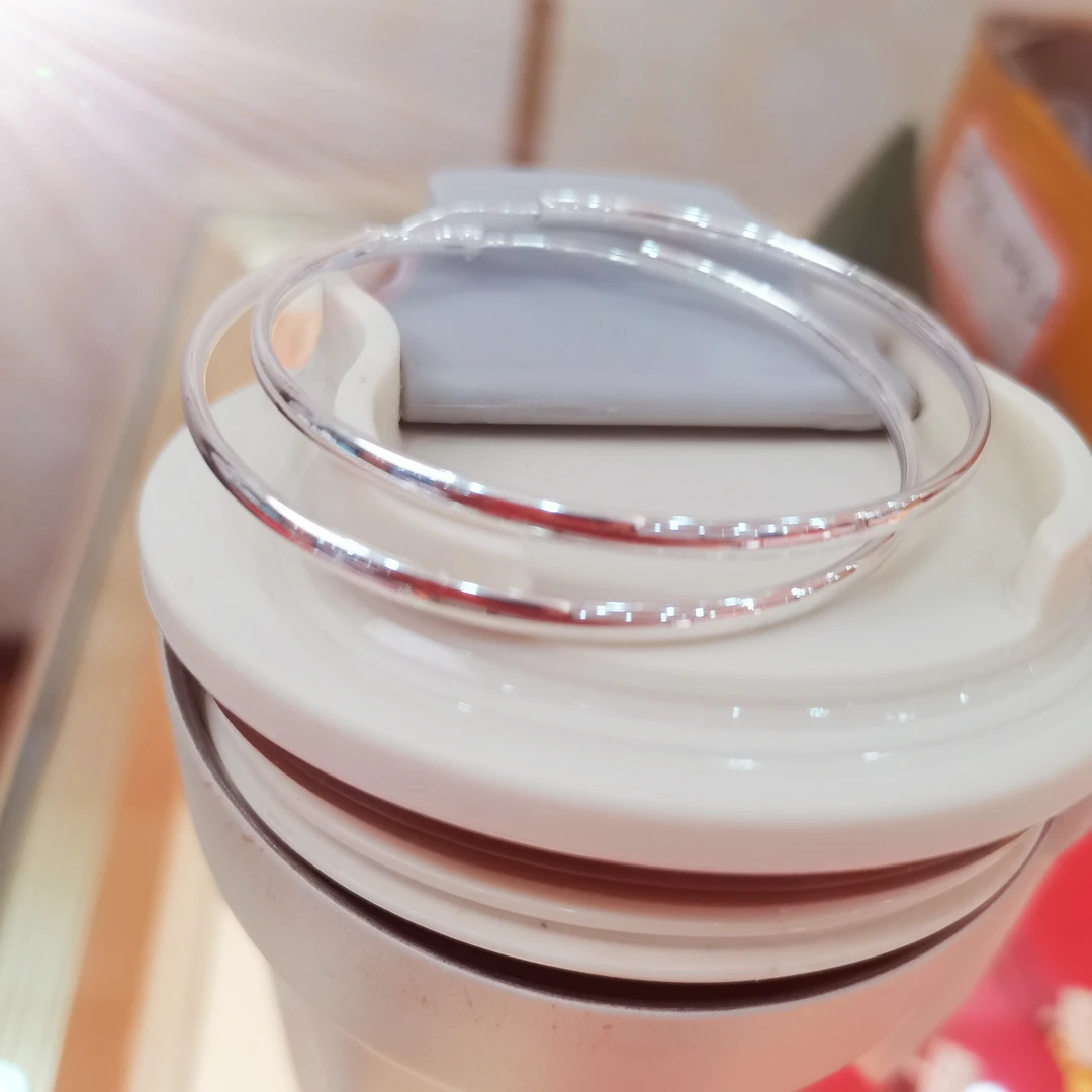 足银耳饰 时尚个性足银亮面60大耳环