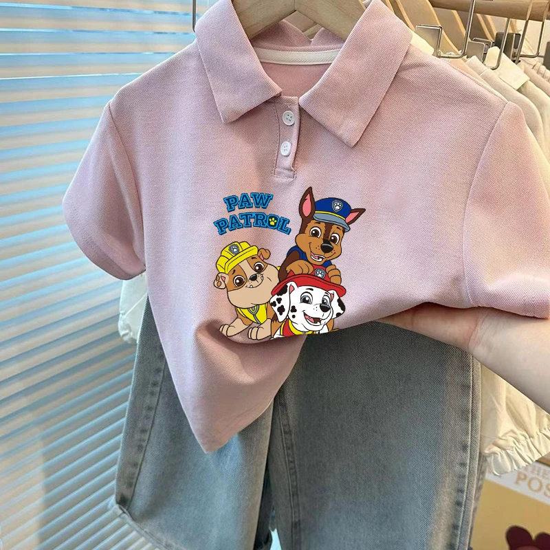 木木屋男女童夏季POLO衫短袖卡通汪汪队印花上衣宝宝休闲百搭T恤