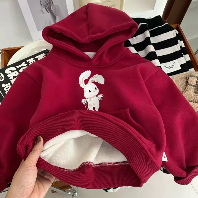 木木屋儿童卫衣冬季早春男女童加绒加厚连帽中小童长袖外套大童潮