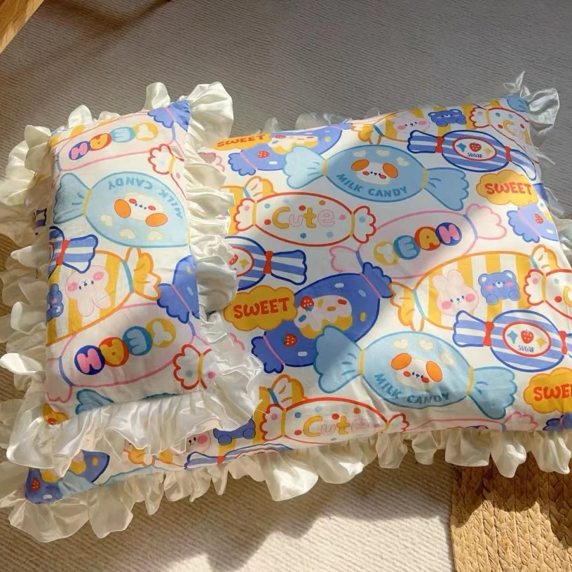 方形大花边垫子宠物睡觉垫可拆洗高颜值韩系柔软舒适透气猫狗通用