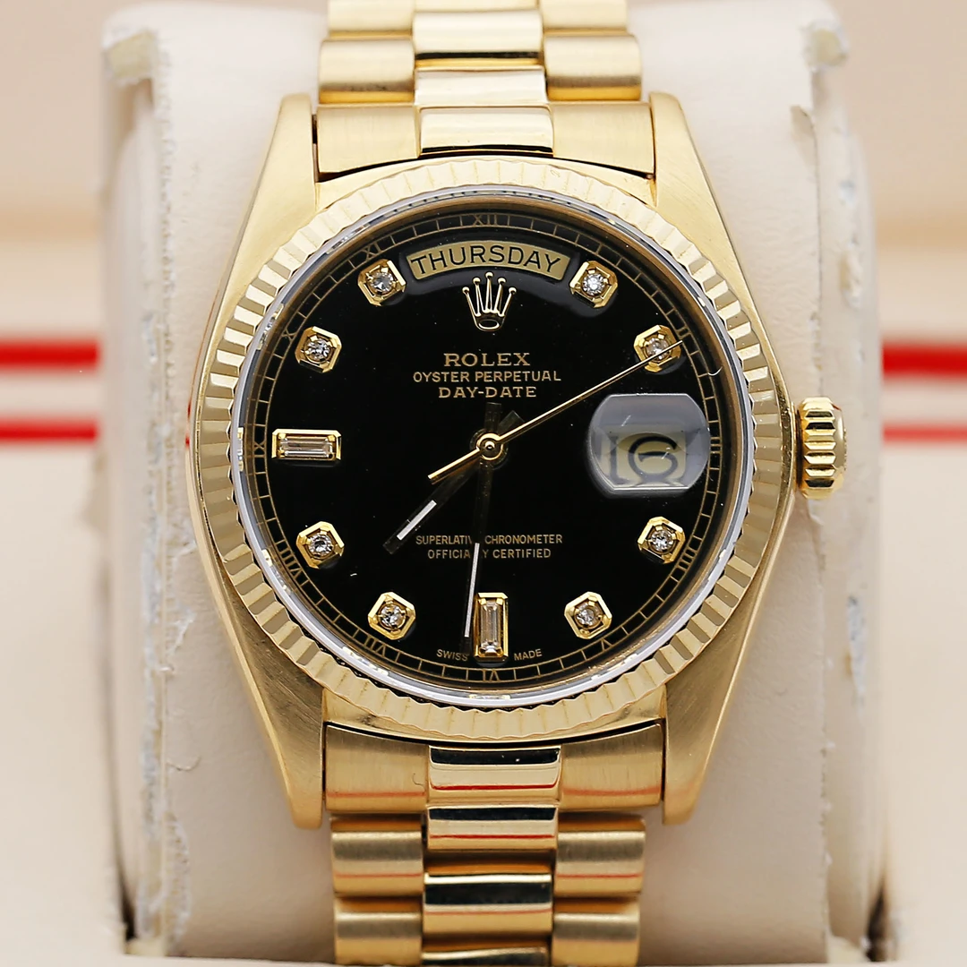 99新 Rolex/劳力士 星期日历型18038/自动机械男表/后钻/36mm单表