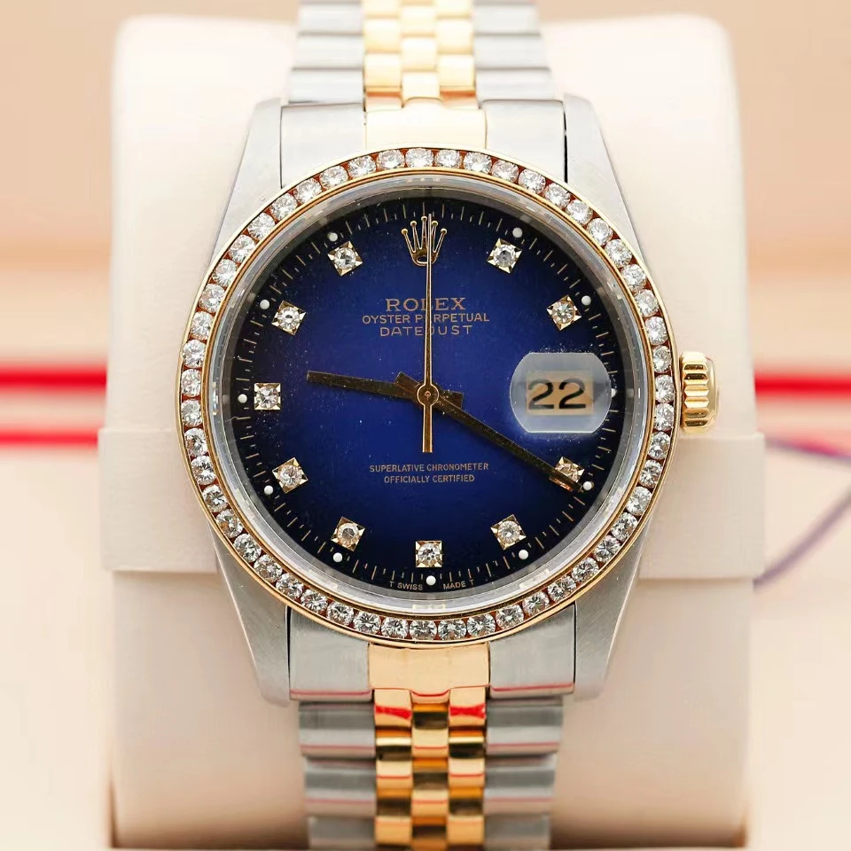 99新 Rolex/劳力士 日志16233/自动机械男表/间金后钻/36mm/单表