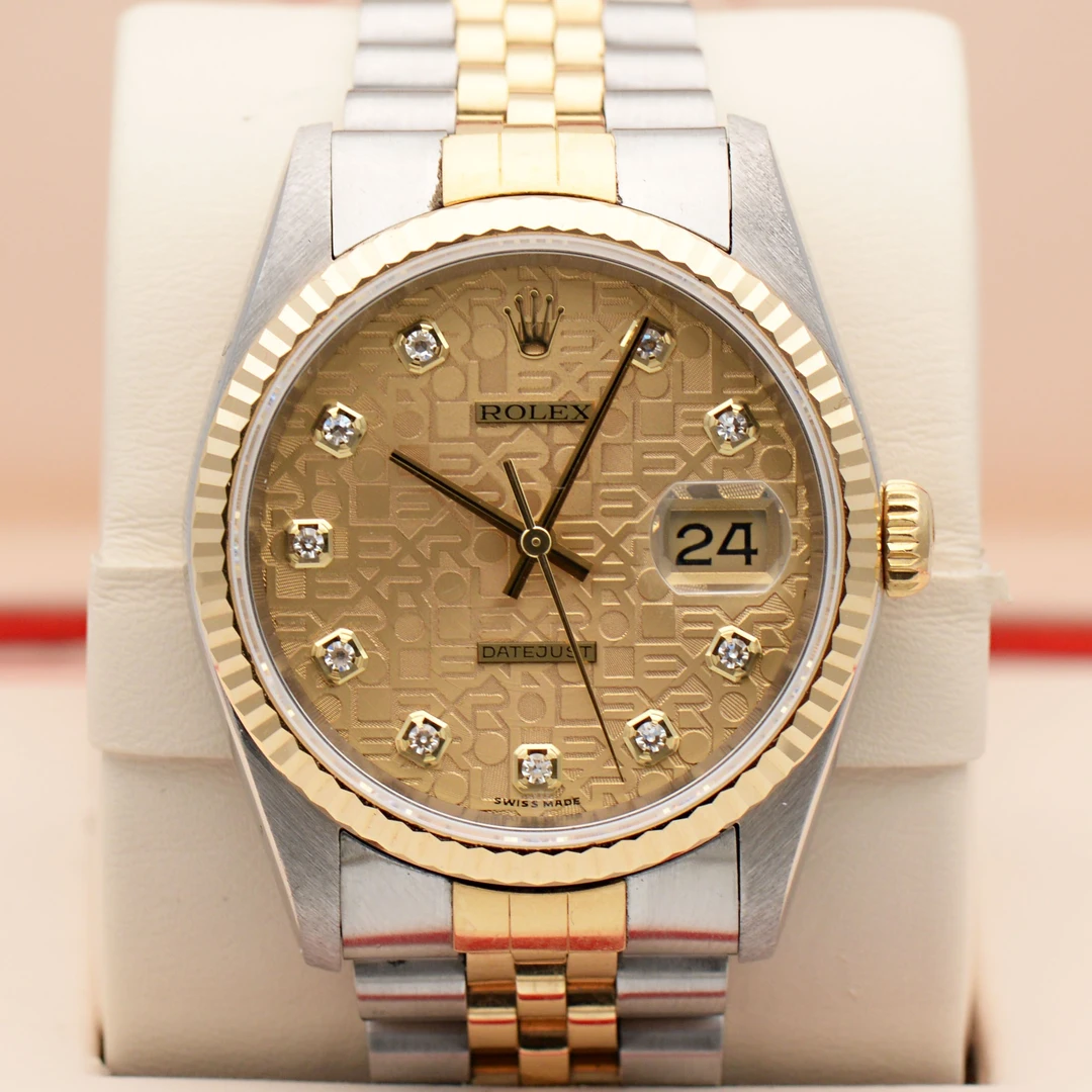 99新 Rolex/劳力士 日志电脑面大钻16233/自动机械原钻/36mm/单表