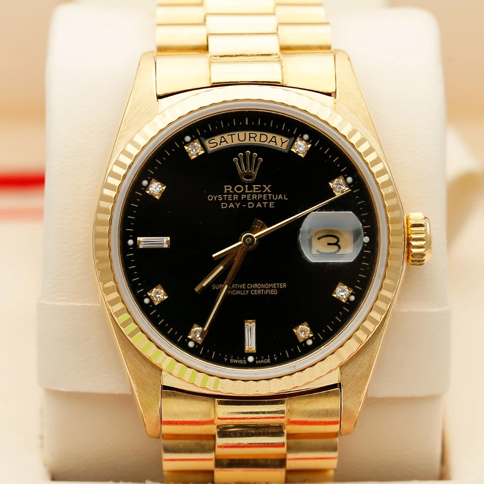 99新 Rolex/劳力士 星期日历型18038/原钻/自动机械男表/36mm单表