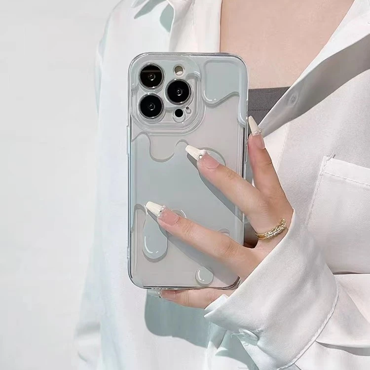 创意蓝色奶油适用iPhone15手机壳苹果华为荣耀OPPO小米VIVO一加软