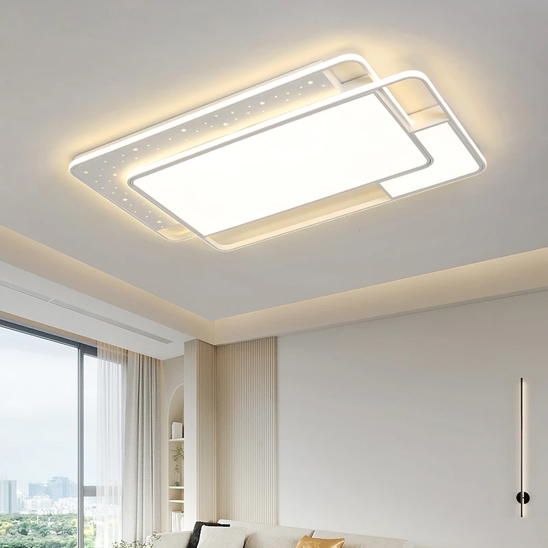 客厅灯现代简约房间卧室星空主灯轻奢吸顶灯中山灯具