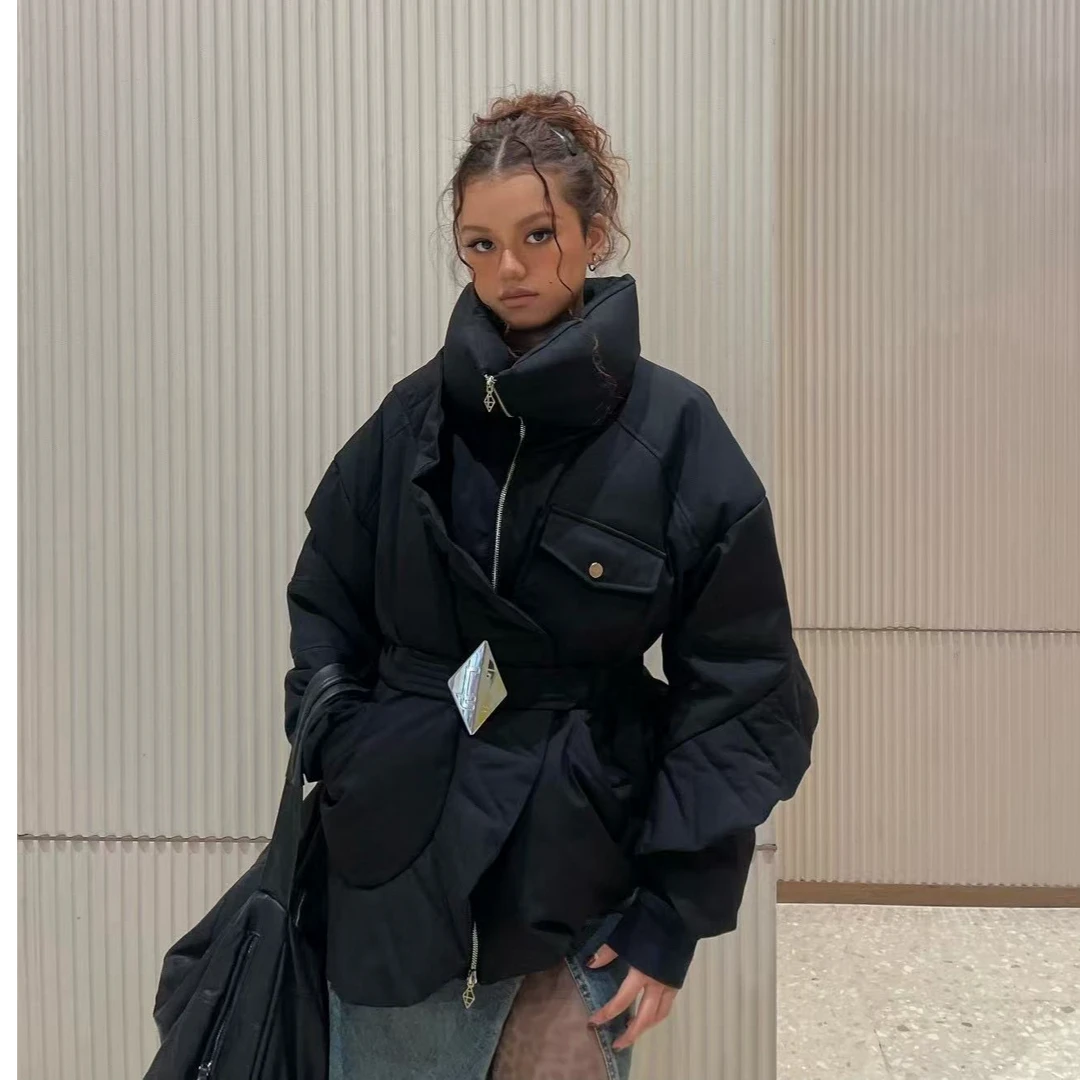 EOEZ设计师品牌 黑色 木耳边 鹅绒服 ganjue买手店