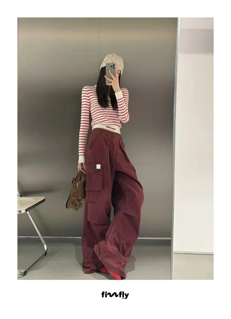 FIZZFLY 设计师品牌25AW  酒红 两色工装裤 ganjue买手店