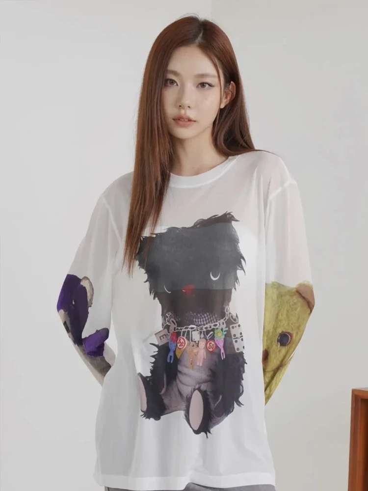 Rimk 设计师品牌24SS 印花小熊 长袖防晒面膜 T恤 0