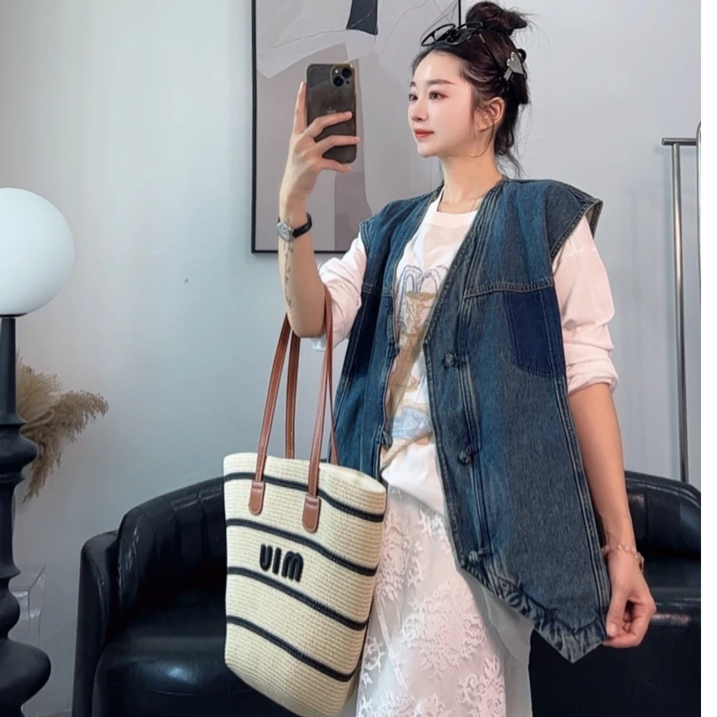 oze  设计师品牌24AW 秋季  无袖 牛仔马甲z