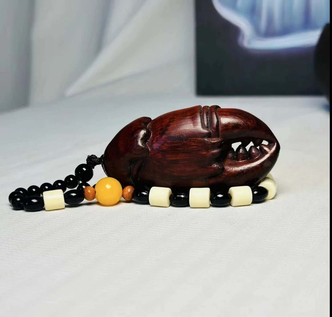 紫檀-螃蟹钳-手中有钱）.赠送手把绳一条