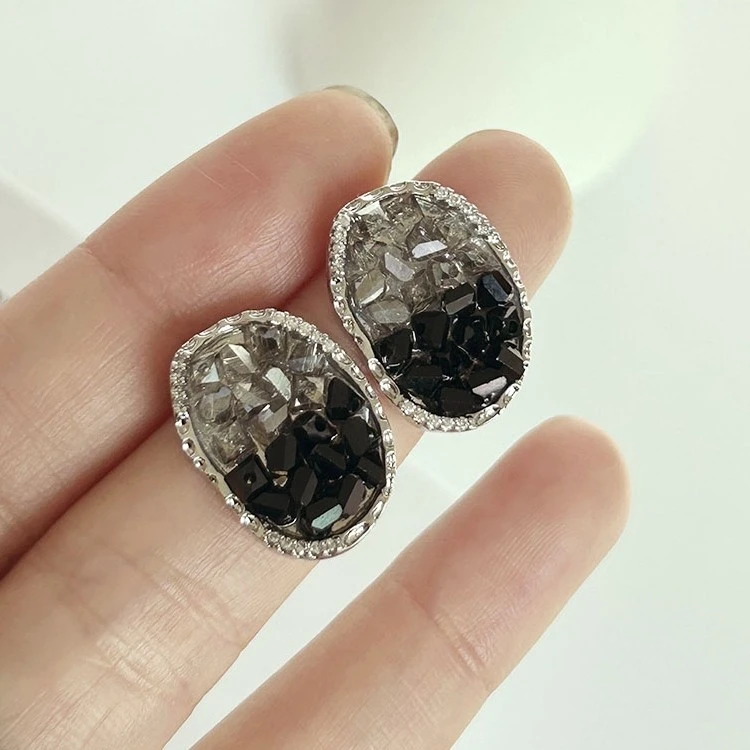 合金玻璃耳饰 冷淡风渐变耳钉甜酷氛围耳环气质网红耳饰女