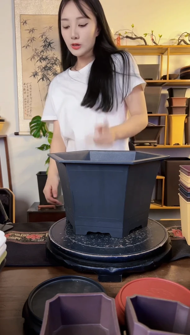 【闪购商品】树脂20CM（含）-50CM（不含）六角花盆29.8cm高20cm2只