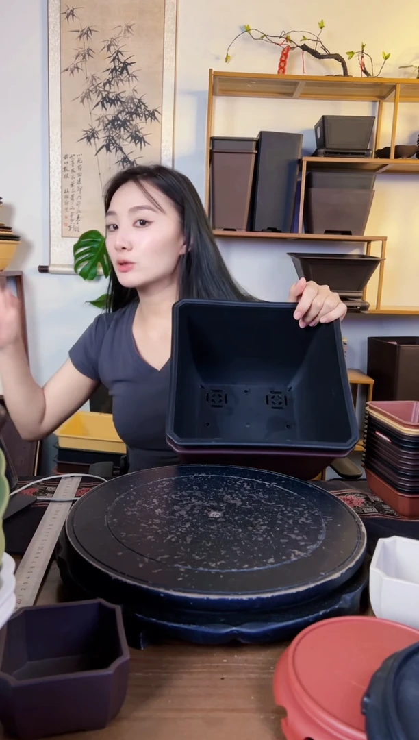 【闪购商品】树脂20CM以下20只26口马槽盆黑色