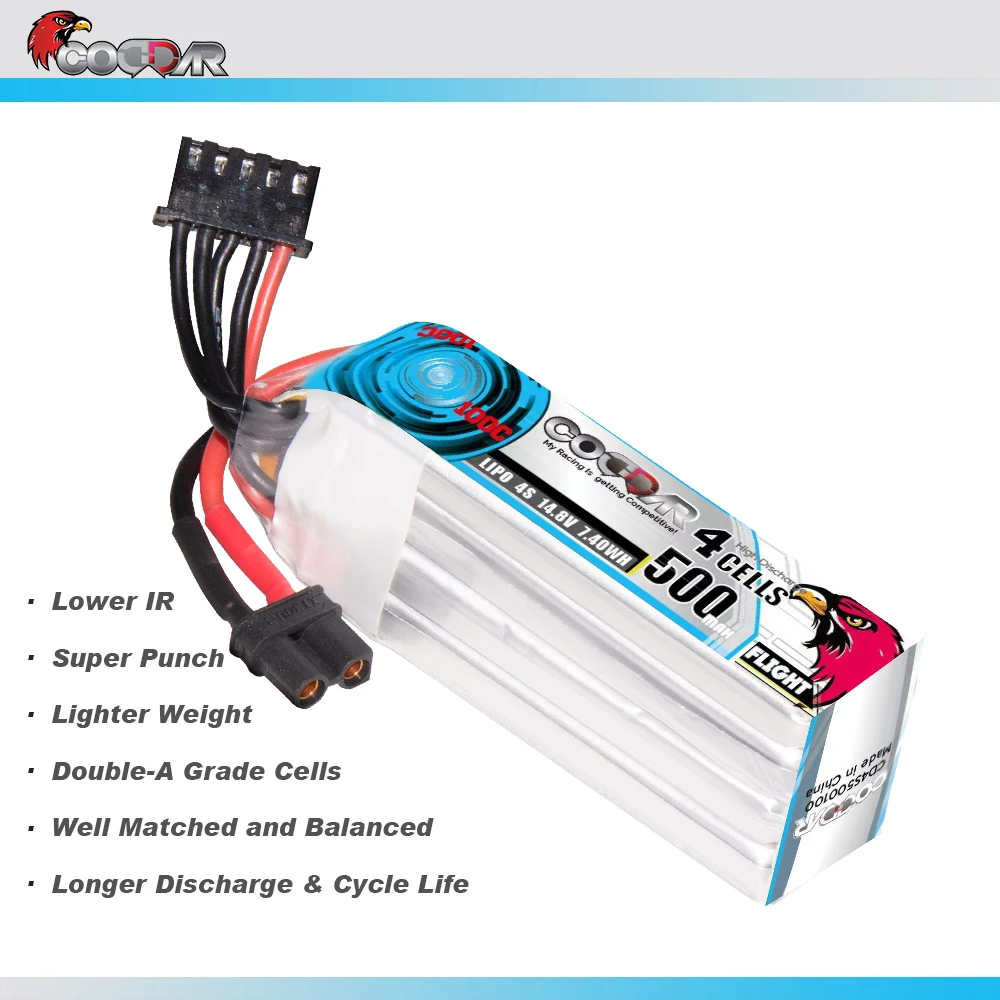 鹰氪CODDAR 500MAH 4S 14.8V 100C 高倍率室内无刷FPV穿越机电池