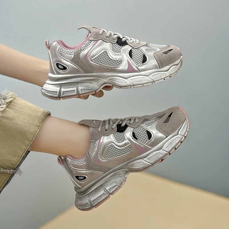 厚底老爹鞋女2024春夏季新款时尚百搭休闲鞋韩版ins风软底运动鞋