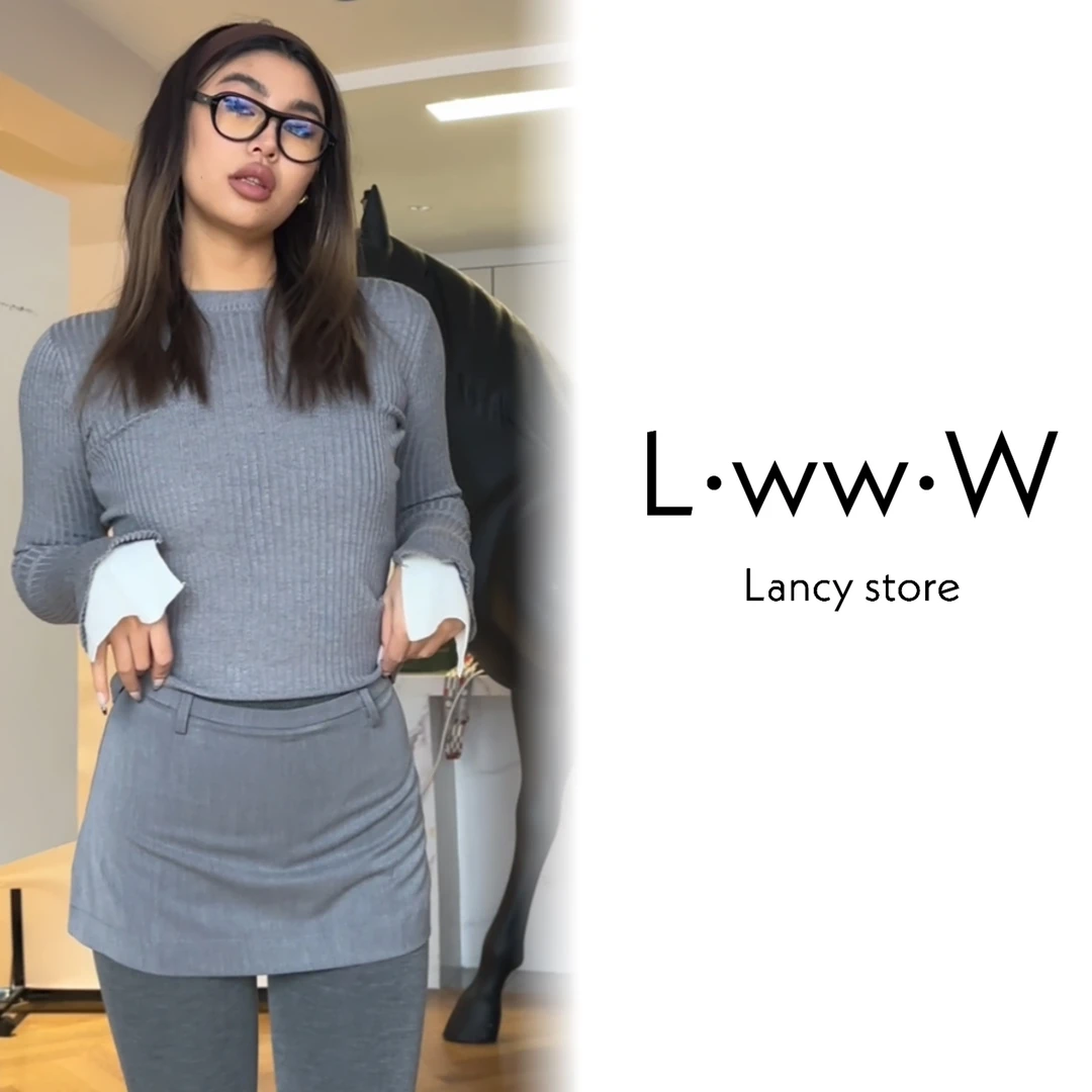 【格雷系针织】袖口拼接高级高弹针织衫