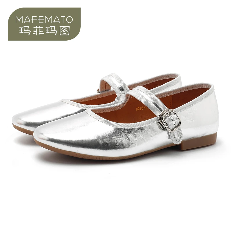 玛菲玛图0233-1春季文艺复古风女鞋浅口玛丽珍女鞋平底芭蕾舞鞋女