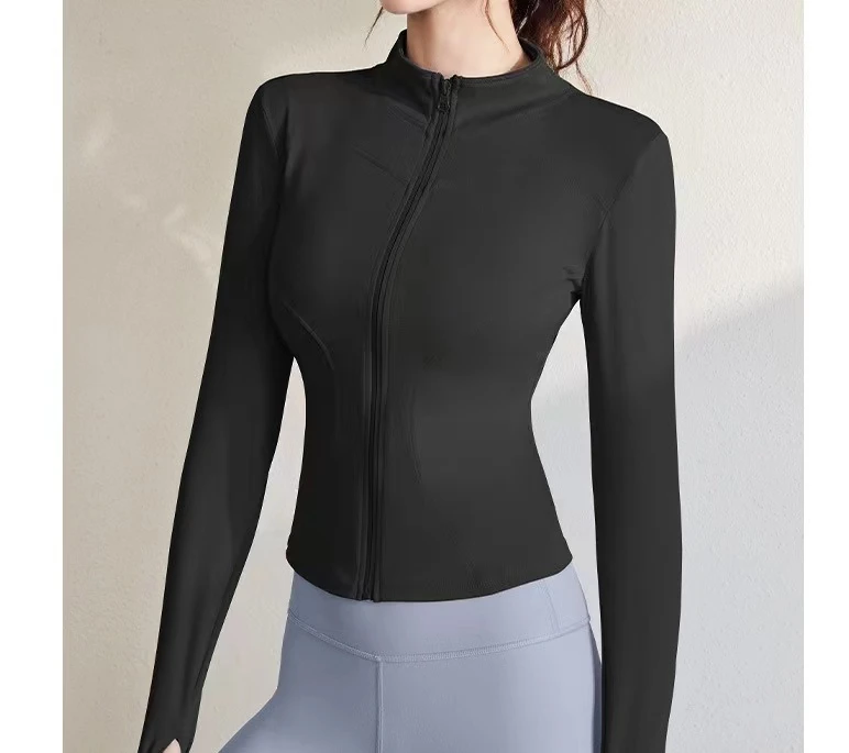 301—400女款休闲透气拼接紧身长袖运动瑜伽健身训练显瘦时尚打底