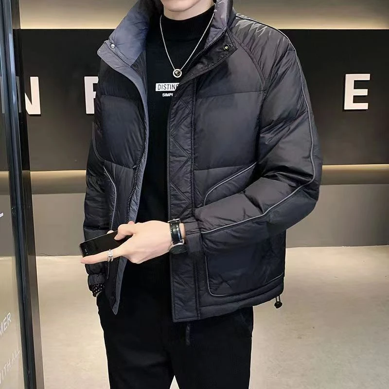 雅鹿2024新款羽绒服男2024冬季新款立领短款高档宽松加厚保暖外套
