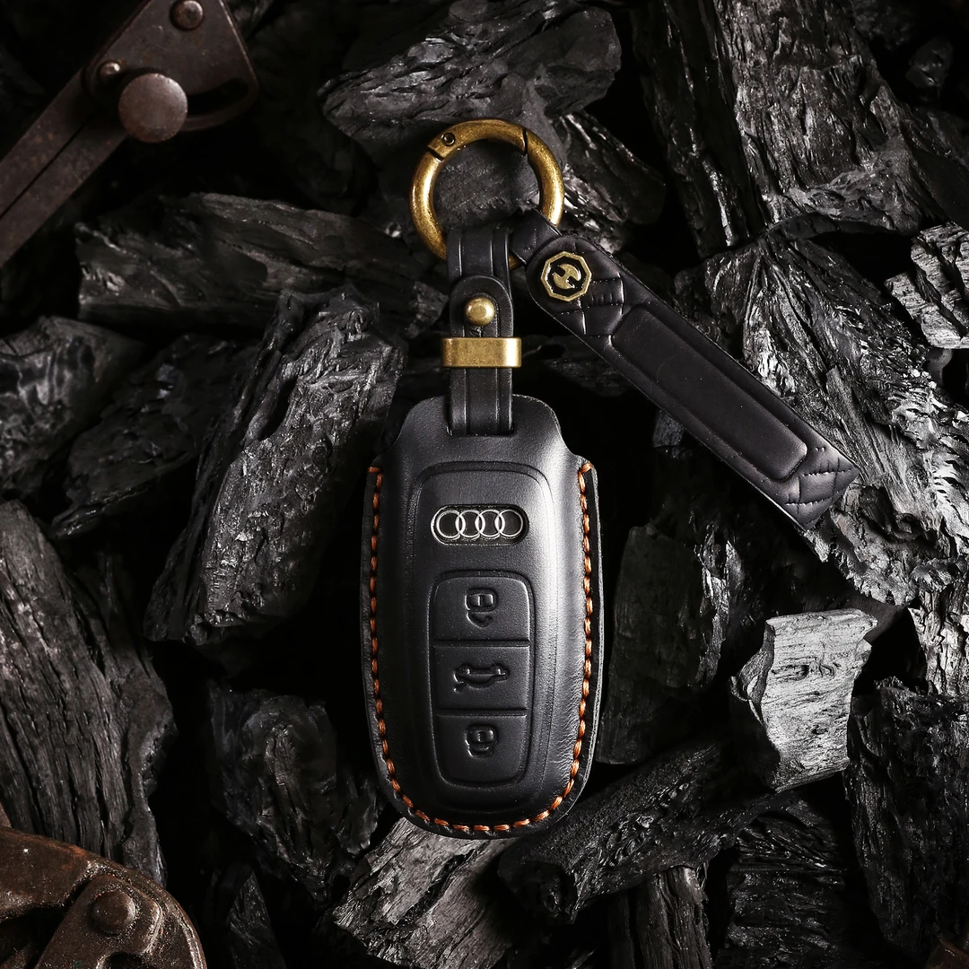 复古风奥迪车钥匙套A4L/A6L/Q5/Q7/Q3/Q2L/A3专用真皮保护壳扣包