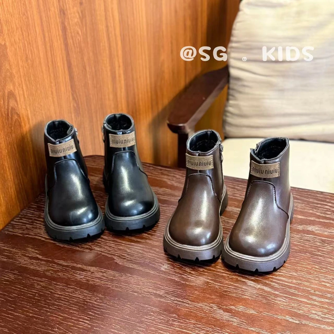 【现货】ZBAO珍宝专属2024秋冬新款儿童韩版马丁靴加绒中性风马丁靴