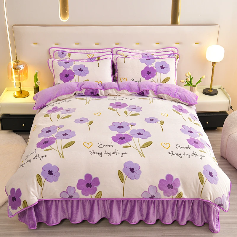 【莫奈】高克重加厚保暖牛奶绒四件套柔软细腻双面加绒床上用品套件