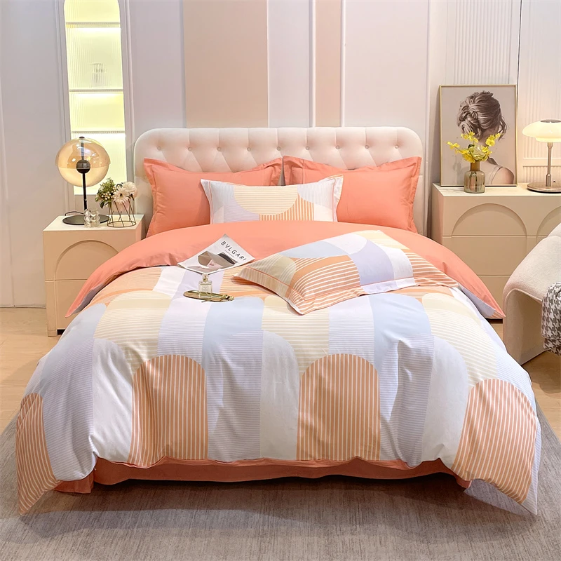 【商城】全棉活性印染莫兰迪四件套乔妹四件套磨毛四件套印花学生