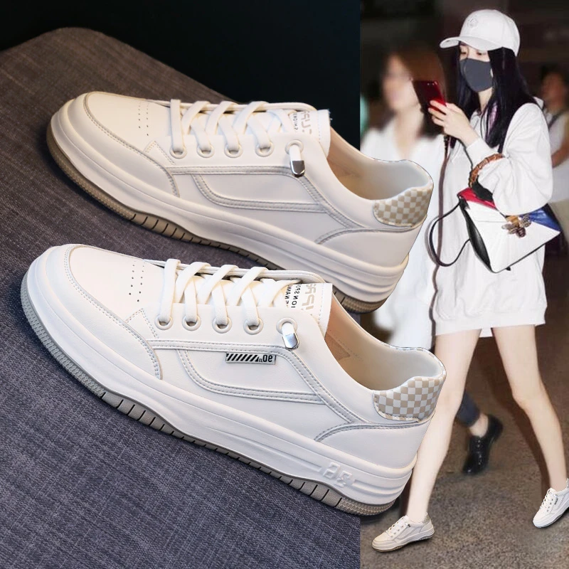 啄木鸟小白鞋女2025年新款春季百搭休闲懒人一脚蹬超火运动平底鞋