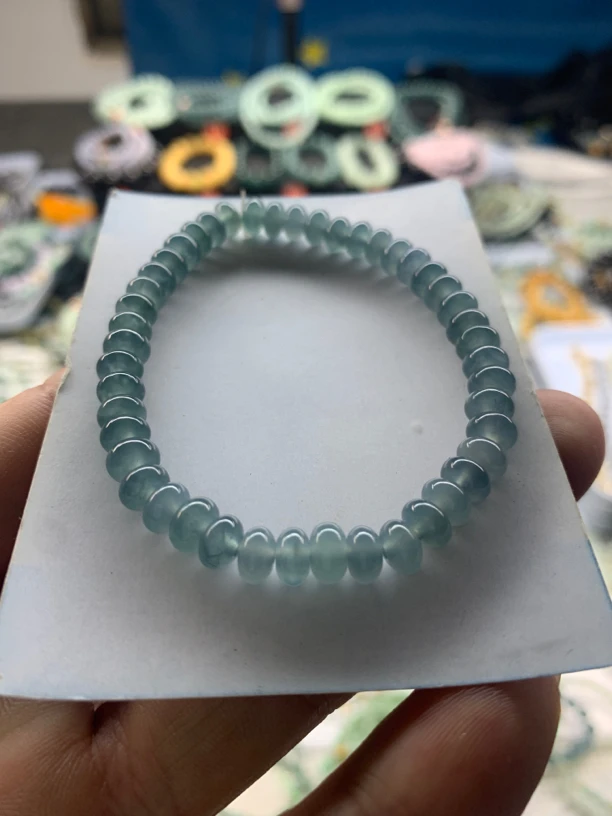天然翡翠A货卡6算盘珠