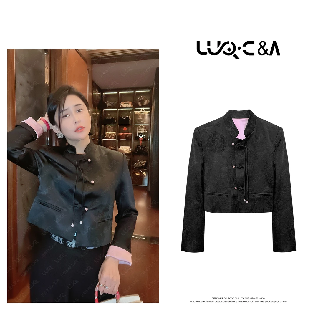 【国风外套】盘扣暗纹上衣外套2824033（S码衣长约47cm）