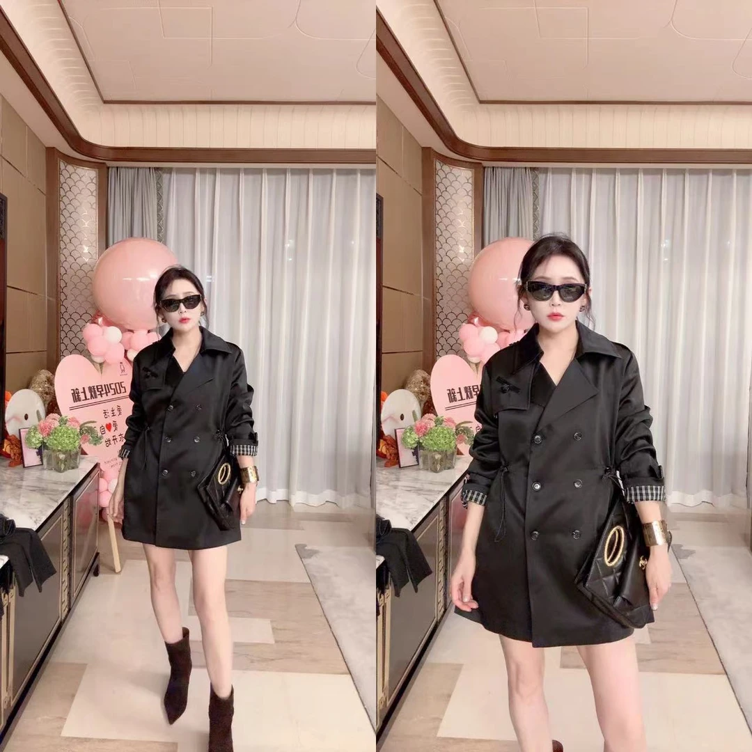 【风衣】收腰翻领风衣外套0424267（小码衣长约85cm）