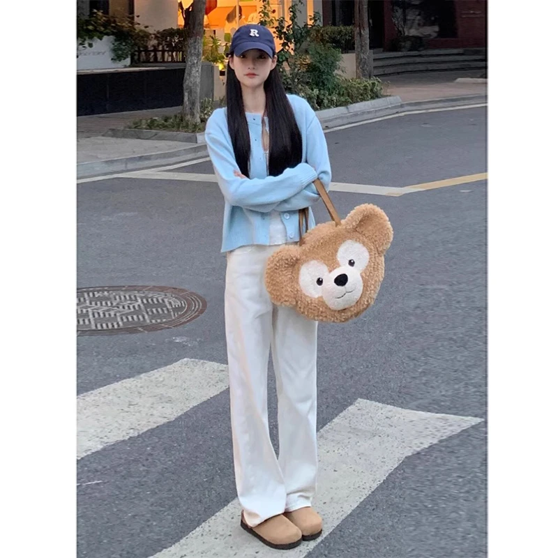 白色直筒牛仔裤女2025秋季新款高腰宽松显瘦小个子休闲阔腿拖地裤